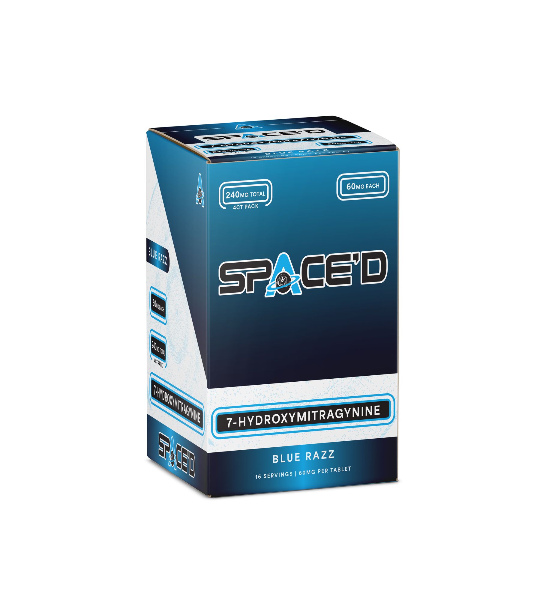 Blue Razz : 60mg 4ct Tablets 10 Pack Box