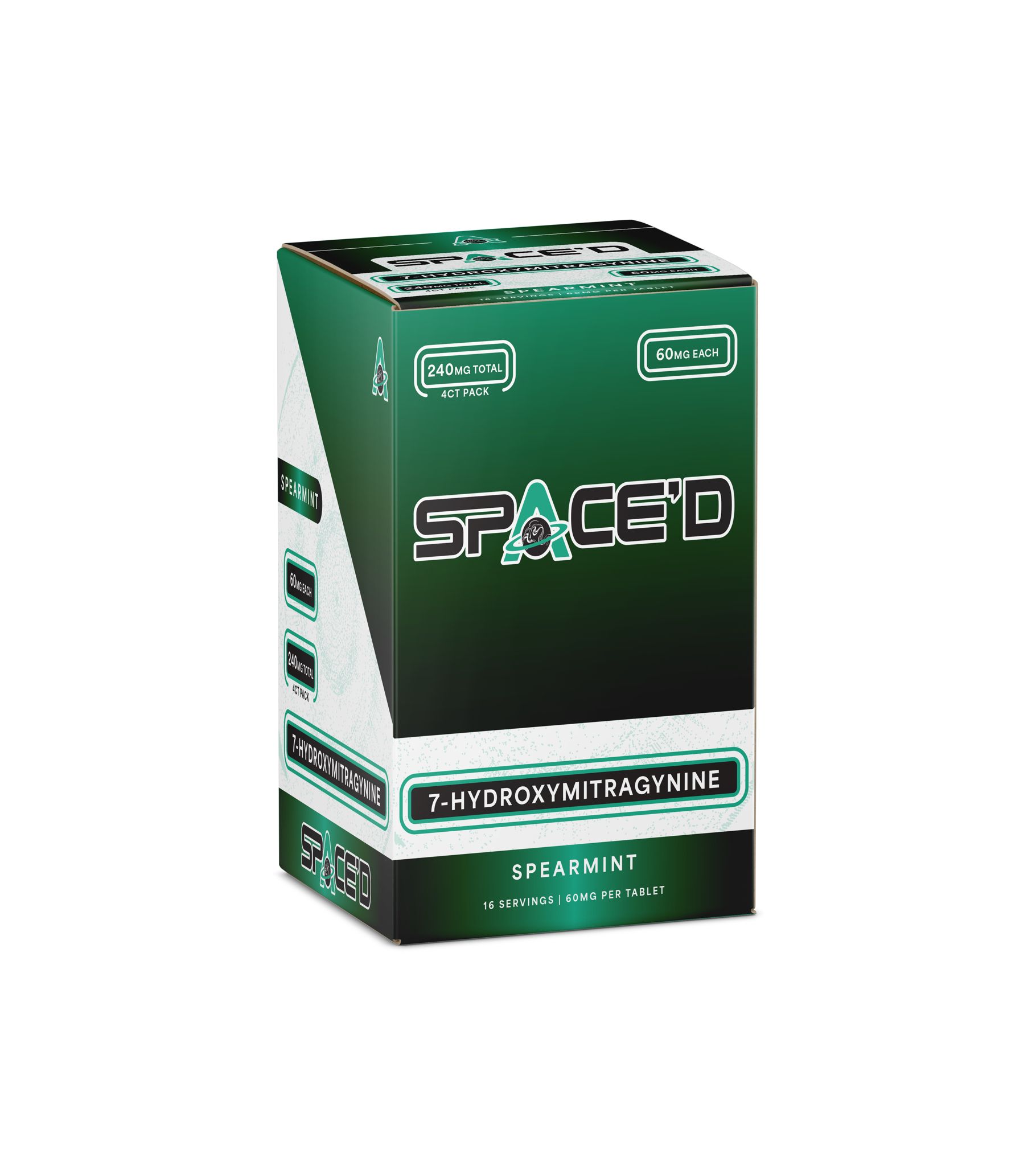 Spearmint : 60mg 4ct Tablets 10 Pack Box